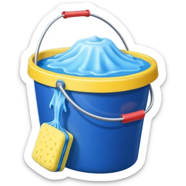 I want emoji with dark blue bucket that is filled with dtergent nd hace car wash sponge in yellow color sticker