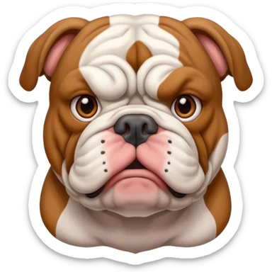 bulldog ingles atigrado con blanco sticker