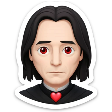 Severus Snape with heart eyes emoji blushing sticker