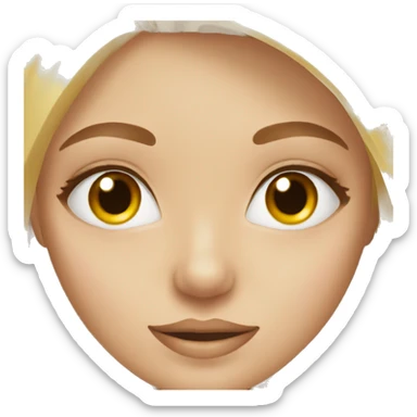 Blonde girl with hazel eyes doing skincare emoji sticker