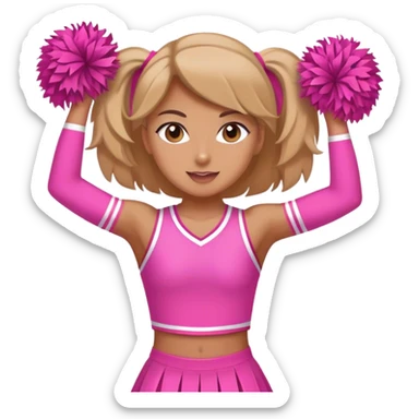 Cheer leader in pink sticker