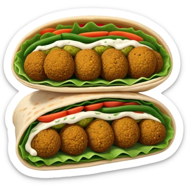 Middle Eastern falafel wrap with soft colors sticker
