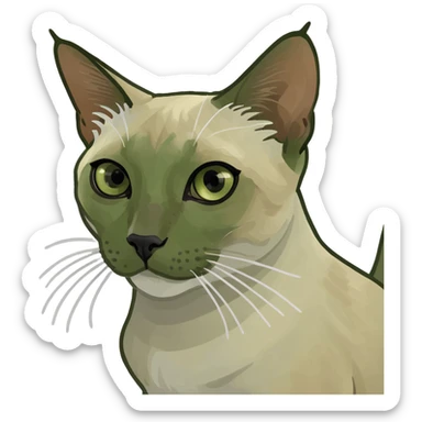 Blue cross eyed Siamese flame point sticker