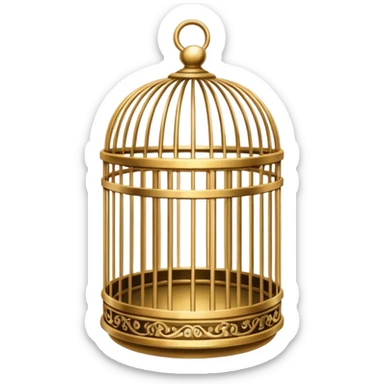 A round bird cage sticker