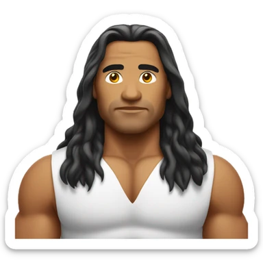 samoan muscled man with long hair  sticker