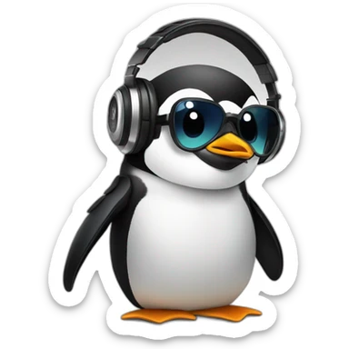Dj penguin sticker