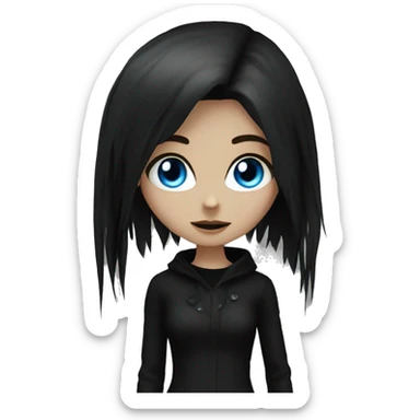 Goth girl blue eyes black boots black clothes  sticker