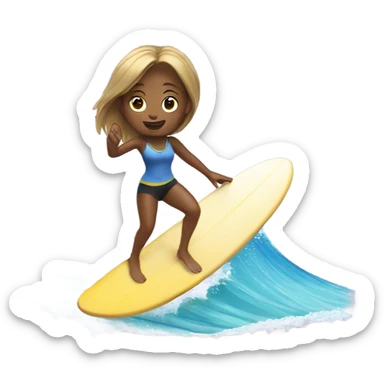 Girl surfing sticker