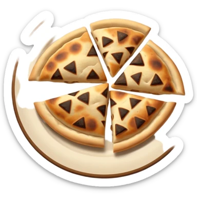 naan bread cut in triangles on a plate sticker