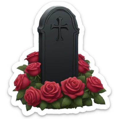 black grave with roses sticker