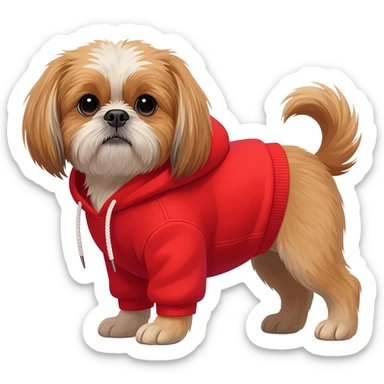shih tzu in hioody sticker