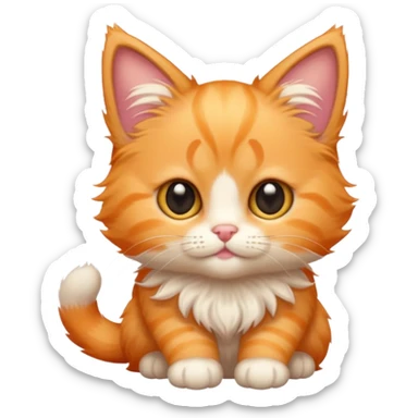 tierno gatito naranja claro  sticker