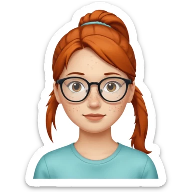Ponytail Girl with Glasses sticker