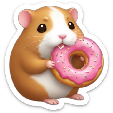 small hamster eat choco donut sticker