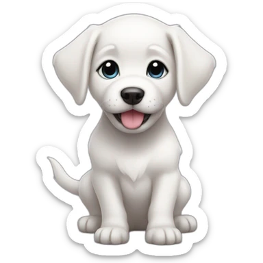 a white puppy on typhoon sticker