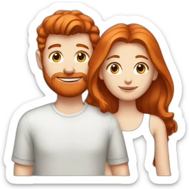 redhead couple sticker