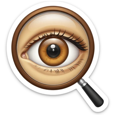 magnifying glass with eye sticker