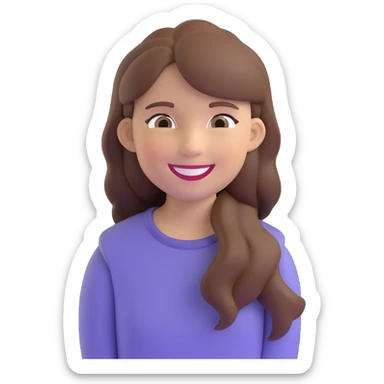 a smiling daughter with brown hair sticker