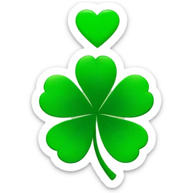 four-leaf clover with heart emoji sticker