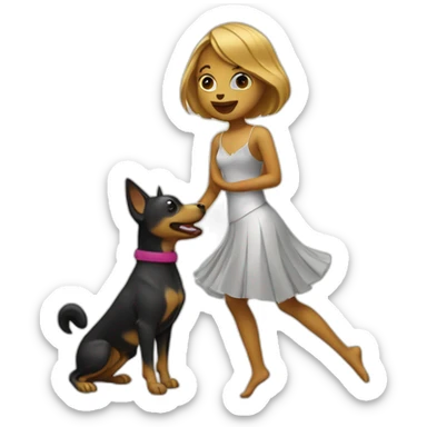 Chien avec une danseuse sticker