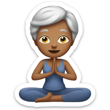 Grandma with short hair doing yoga sticker