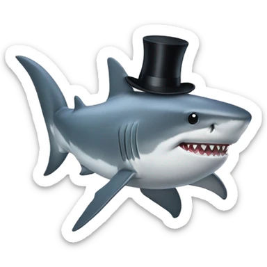 Shark with a top hat sticker