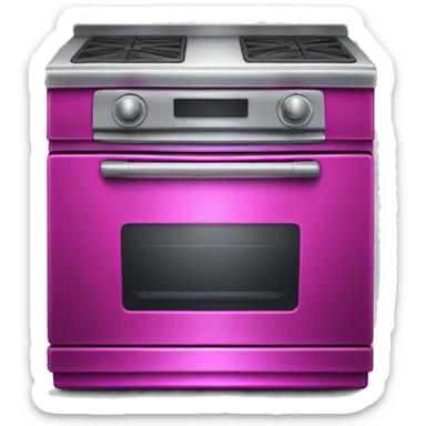 Realistic metallic fuschia oven isolated.  sticker