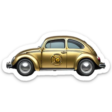 Side view 1956 C-3PO Volkswagen bug fresh from space dirty  sticker