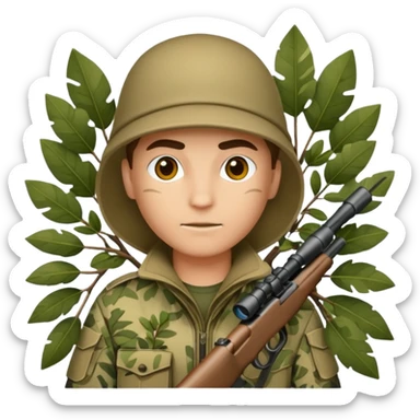 sniper in a big bush sticker
