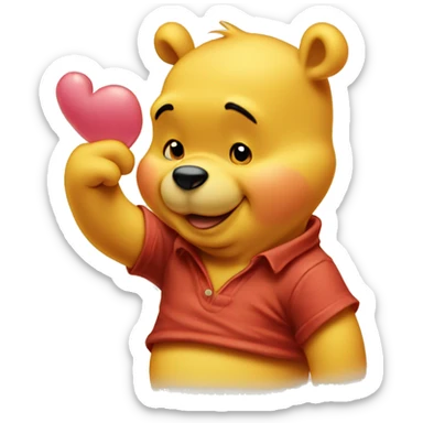 Winnie the Pooh blowing a kiss  sticker