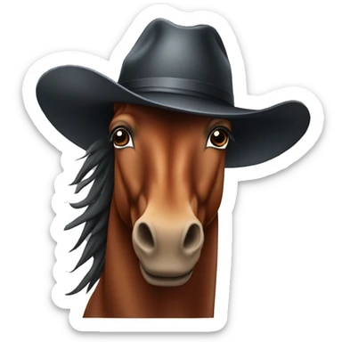 Cavallo rosso con cappello sticker