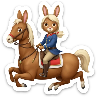 Mail rabbit riding horse sticker