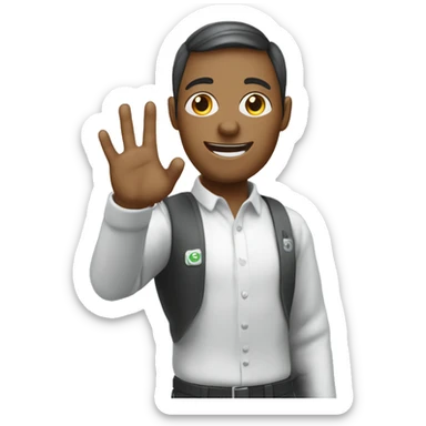 AI chatbot call center student raising hand sticker