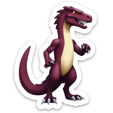 Cool edgy badass Maroon sergal-raptor-Charmeleon with darker mane sticker