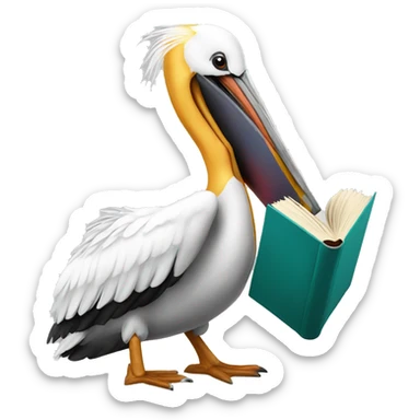 Pelican with book sticker