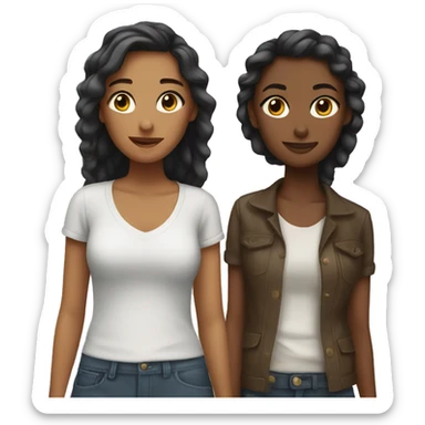 Two girl best friends sticker