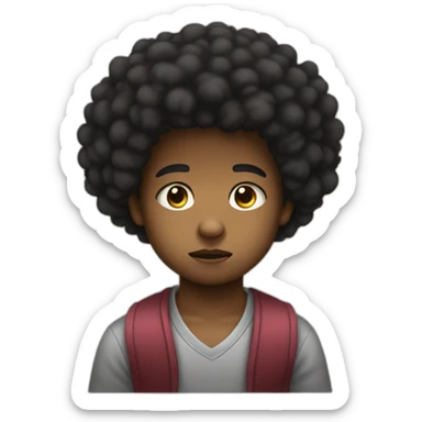 kid afro sad sticker