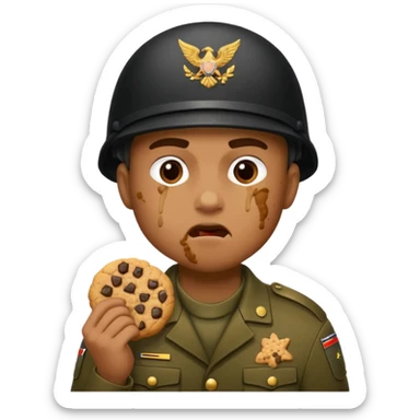 Militar mordiendo galleta sticker