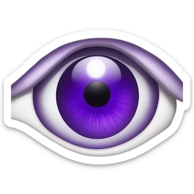 a very powerful male eye with a deep violet iris showing serious emotion and a pure white sclera sticker