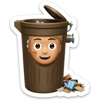 Roblox, avatar and pooping in a garbage can toilet sticker