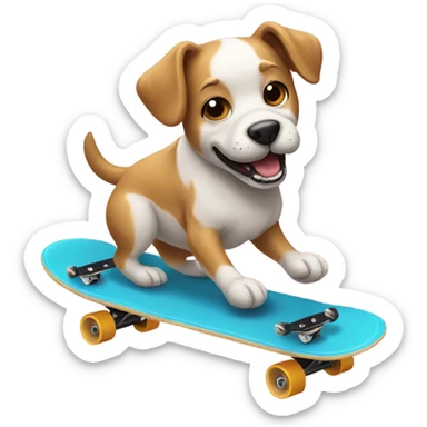 dog riding skateboard sticker