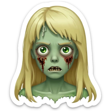 Zoombie de cabelo loiro longo de franja  sticker