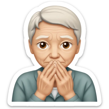 Une personne qui se frotte les mains avec un regard suspect  sticker