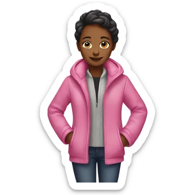 Girl wearing pink coat sticker