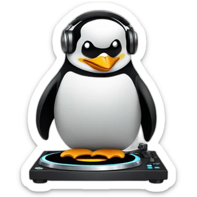 Dj penguin sticker