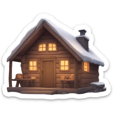 cute cozy warm cabin sticker