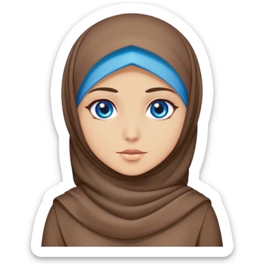 Turkish beautiful finish Konya girl blue eyes with hijab and brown stone dress sticker