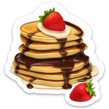 Pancakes with strawberries and chocolate sauce sticker