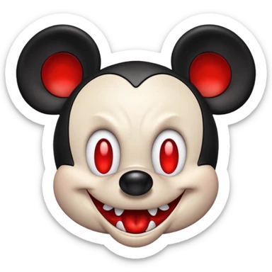 Evil mickey mouse with blood and angry sticker