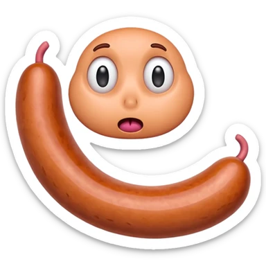 Sausage with scared face sticker